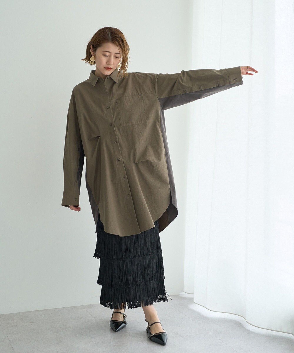 YECCA VECCA 2way袖デザインロングシャツ 