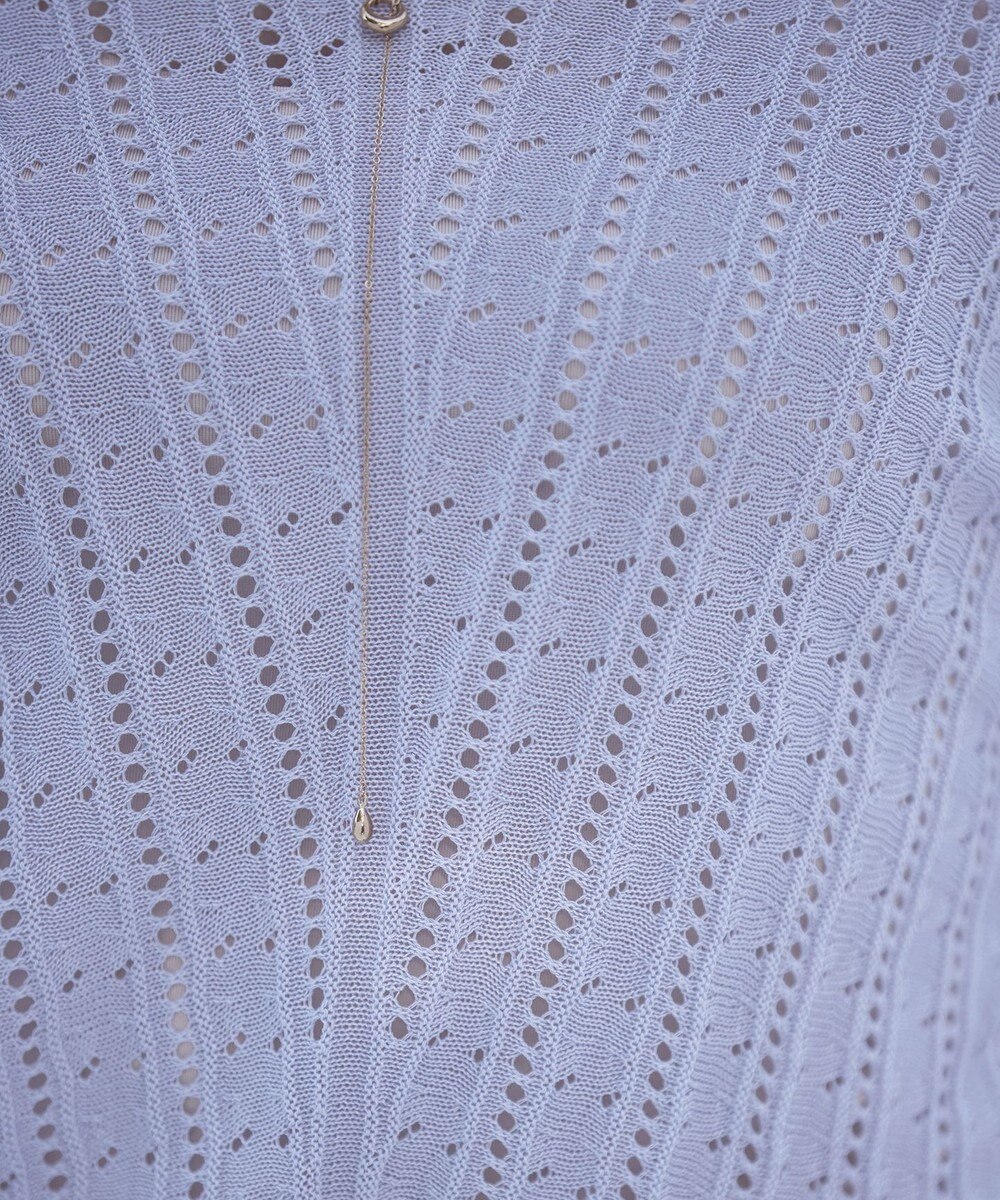 Tiaclasse 【洗える】透かし編みドルマンニットトップス 