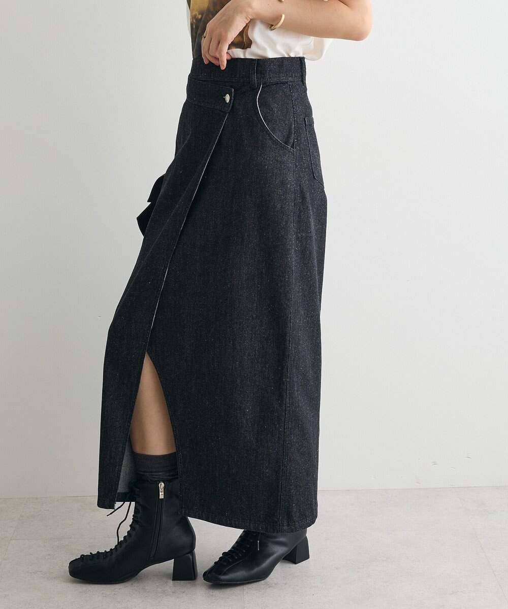 CRAFT STANDARD BOUTIQUE ラップ風デニムスカート 
