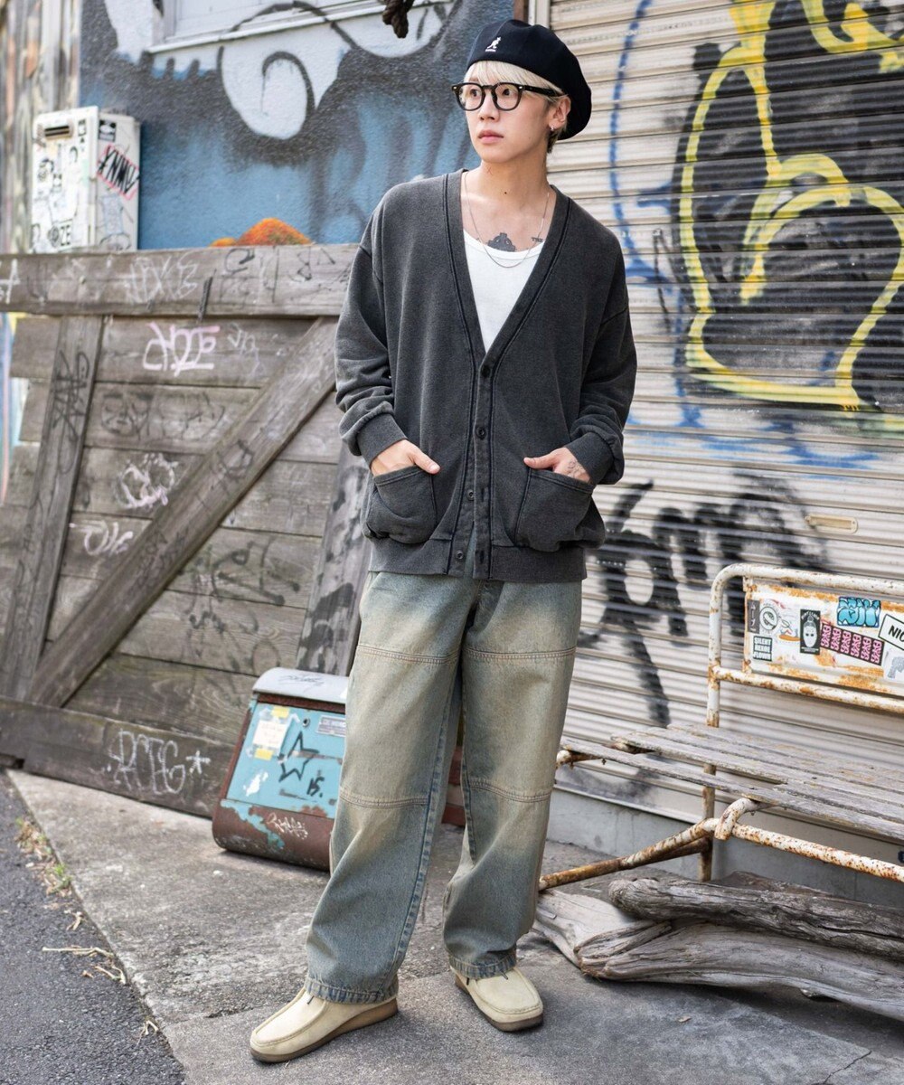 WEGO 【ウエストゴム/MLサイズ展開】ージーダブルニーパンツ 