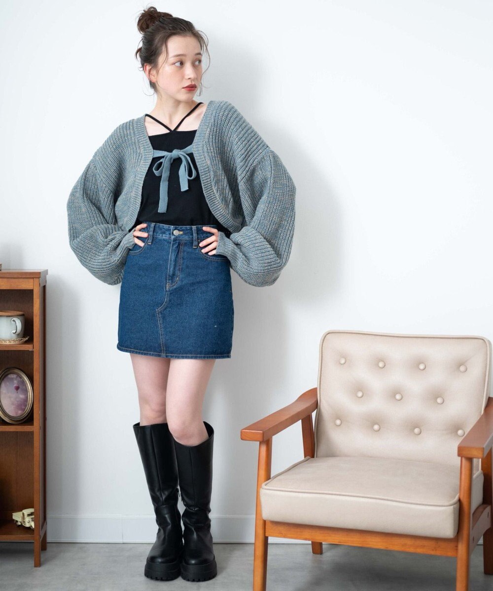 WEGO リボンニットボレロ 