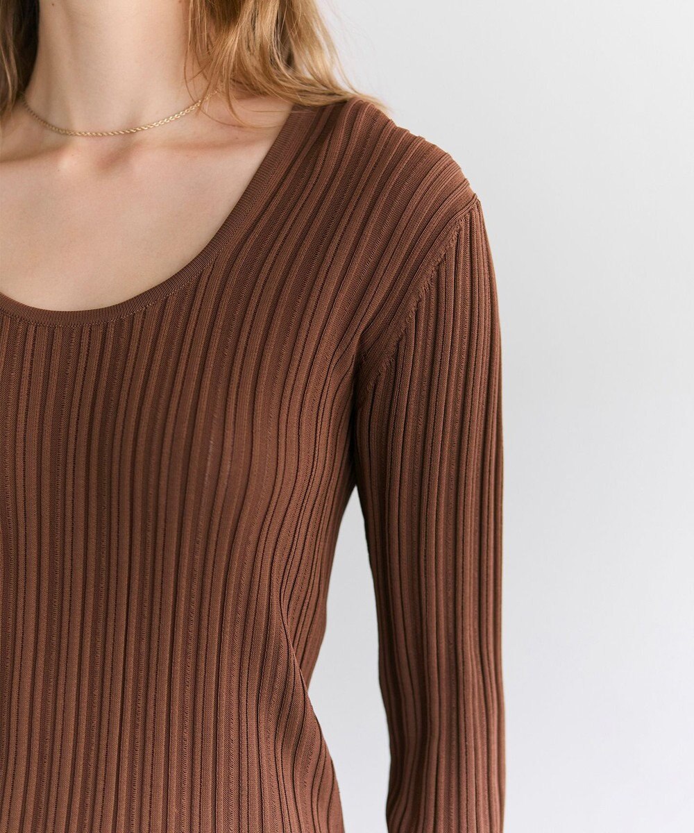 BEIGE， LABRADO / ランダムリブ Uネックニット 