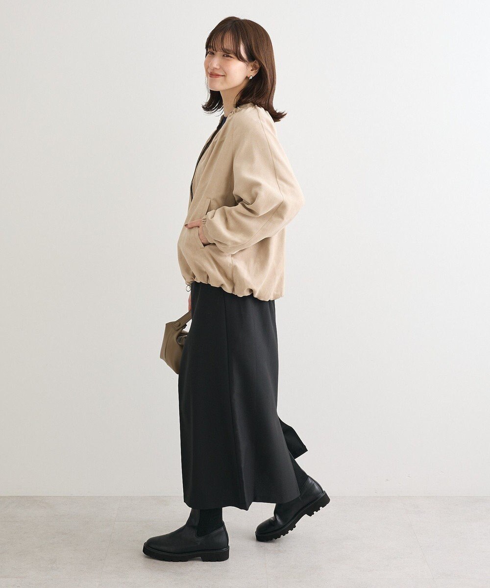 Green Parks スウェードライクギャザーブルゾン 