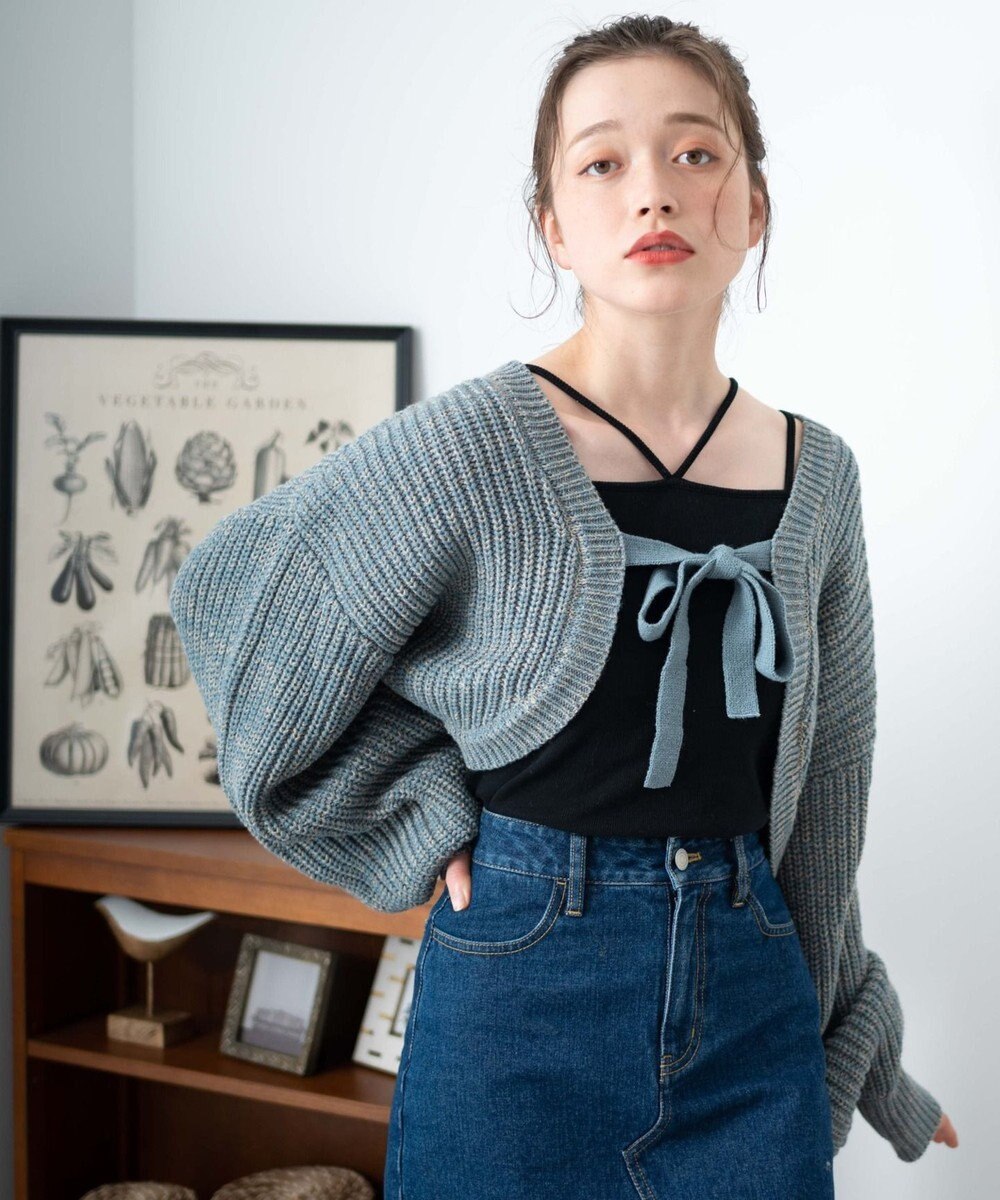 WEGO リボンニットボレロ 