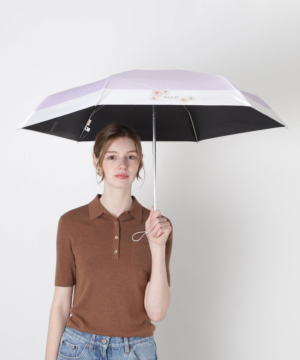 MOONBAT 【WEB限定/一級遮光99.99%】晴雨兼用折りたたみ日傘 ポール&ジョー(PAUL & JOE ACCESSOIRES)クリザンテーム/バイカラー 雨の日OK 遮熱 簡単開閉 UV 晴雨兼用 