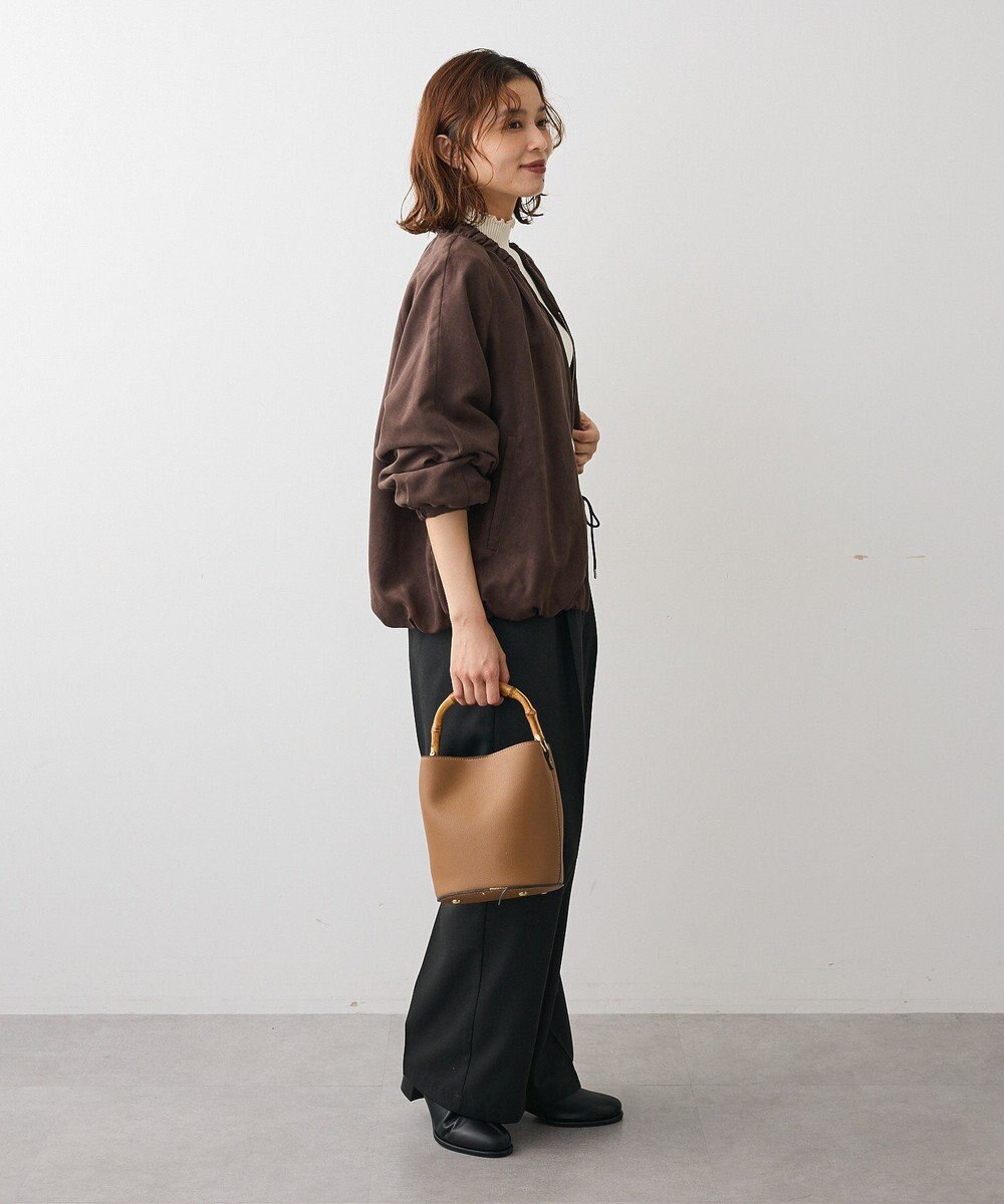 Green Parks スウェードライクギャザーブルゾン 