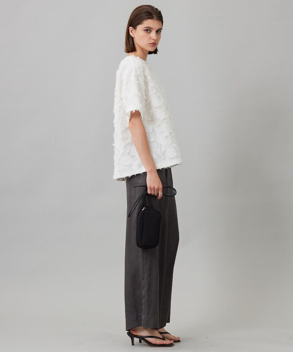 ICB 【洗える】 ヘアリーシアージャカード ブラウス 