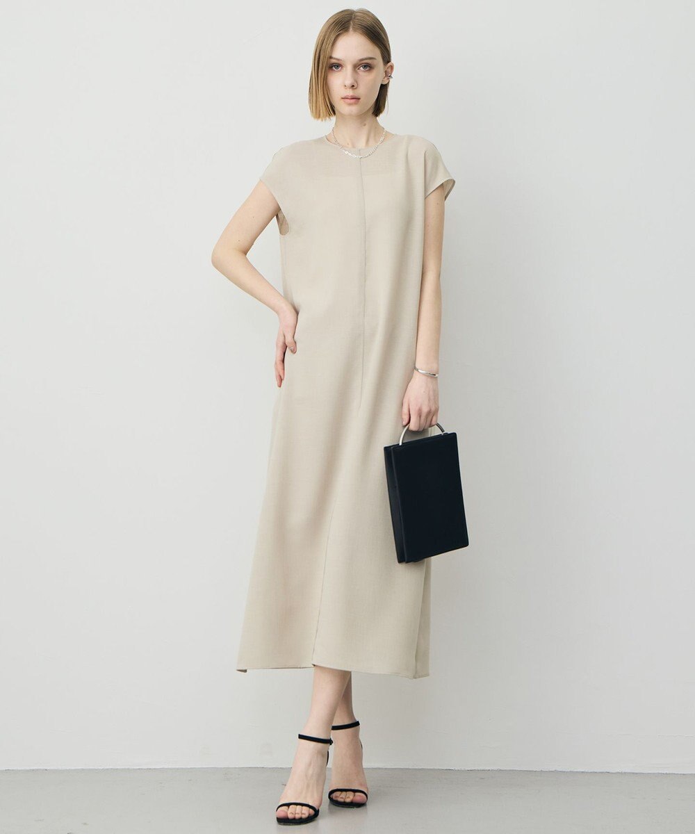 ICB ドライアセテートスラブ フレンチスリーブワンピース 