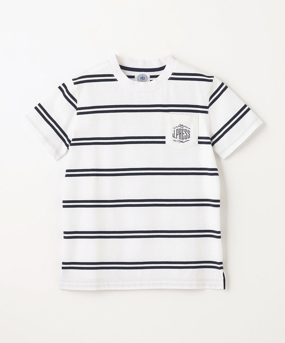 J.PRESS KIDS 【110-130cm】ハウス刺繍ボーダー Ｔシャツ 