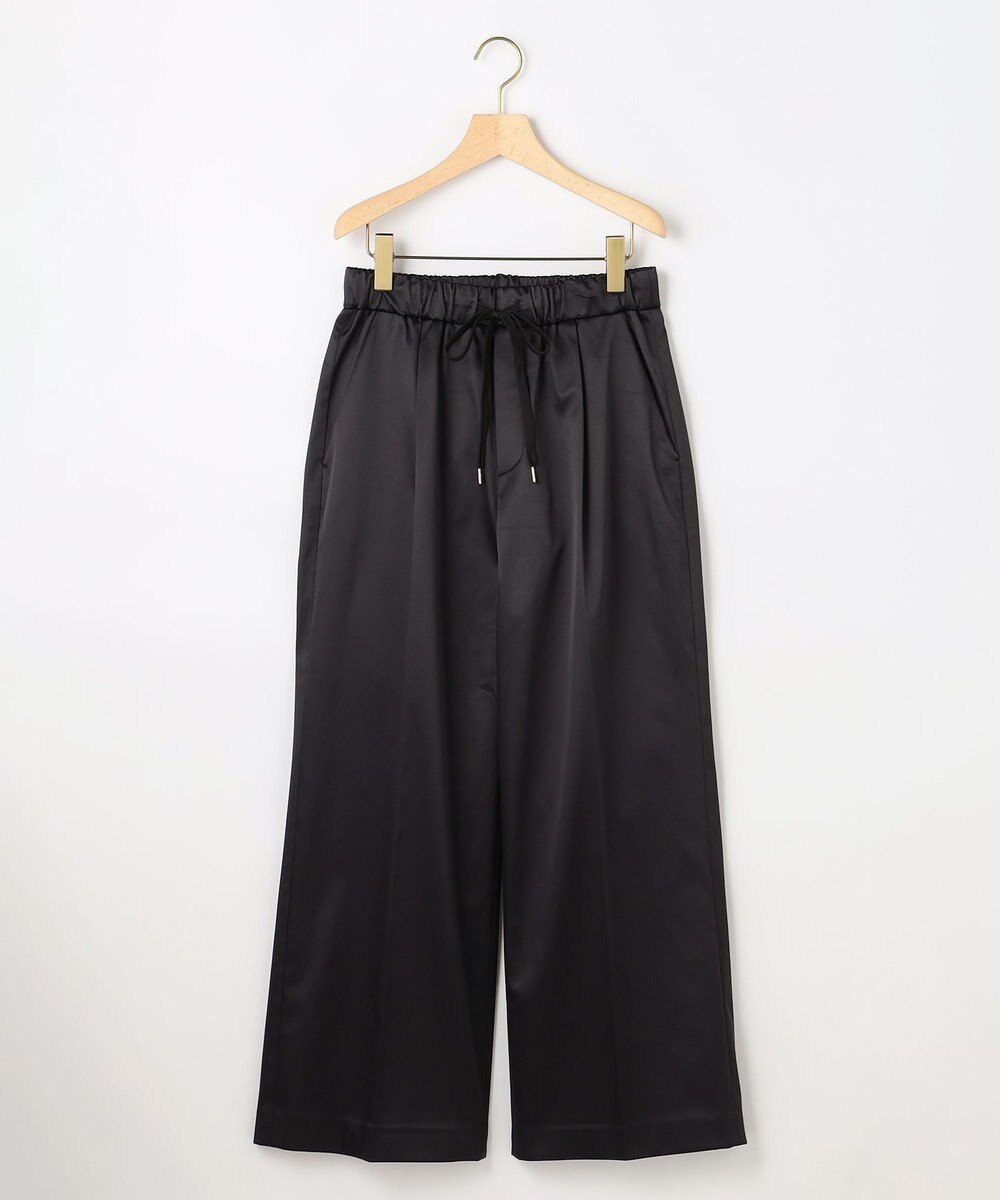 組曲 L バックウォームサテン ドロストワイドパンツ 