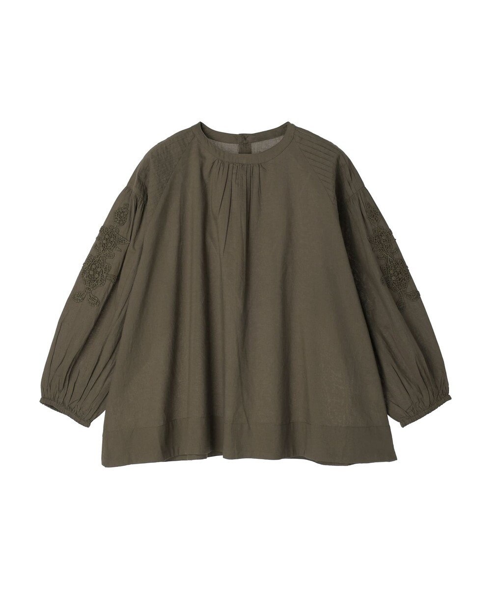 CRAFT STANDARD BOUTIQUE モチーフ刺繍ピンタックブラウス 