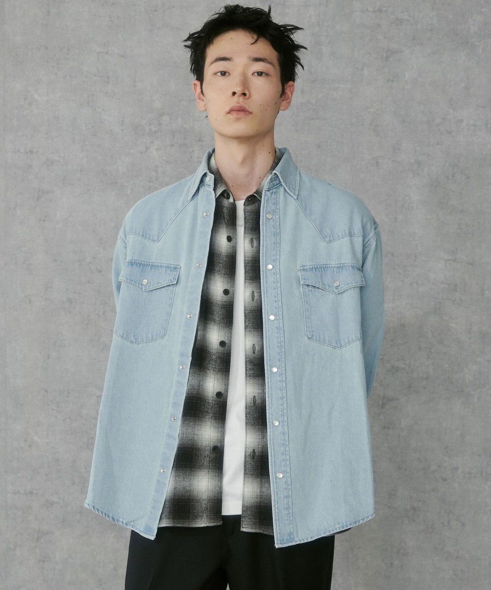 WEGO デニムウエスタンシャツ（LS） 