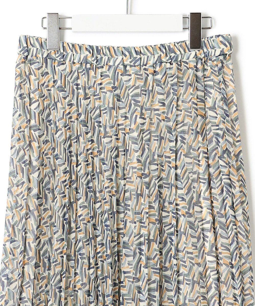 23区 【洗える】シアーヘリンボーンプリント プリーツ スカート 