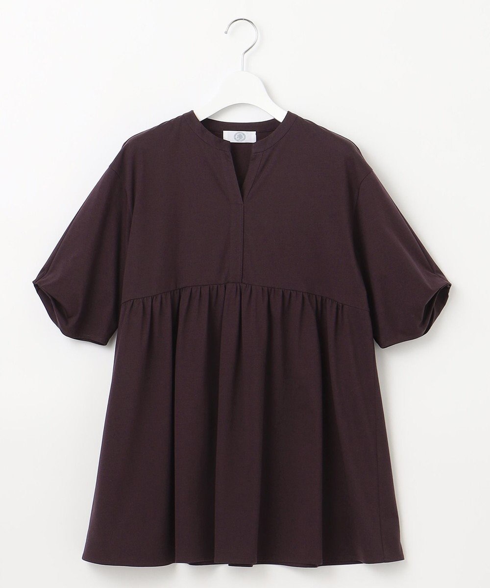 J.PRESS LADIES 【洗える】プレーティング キーネック カットソー 