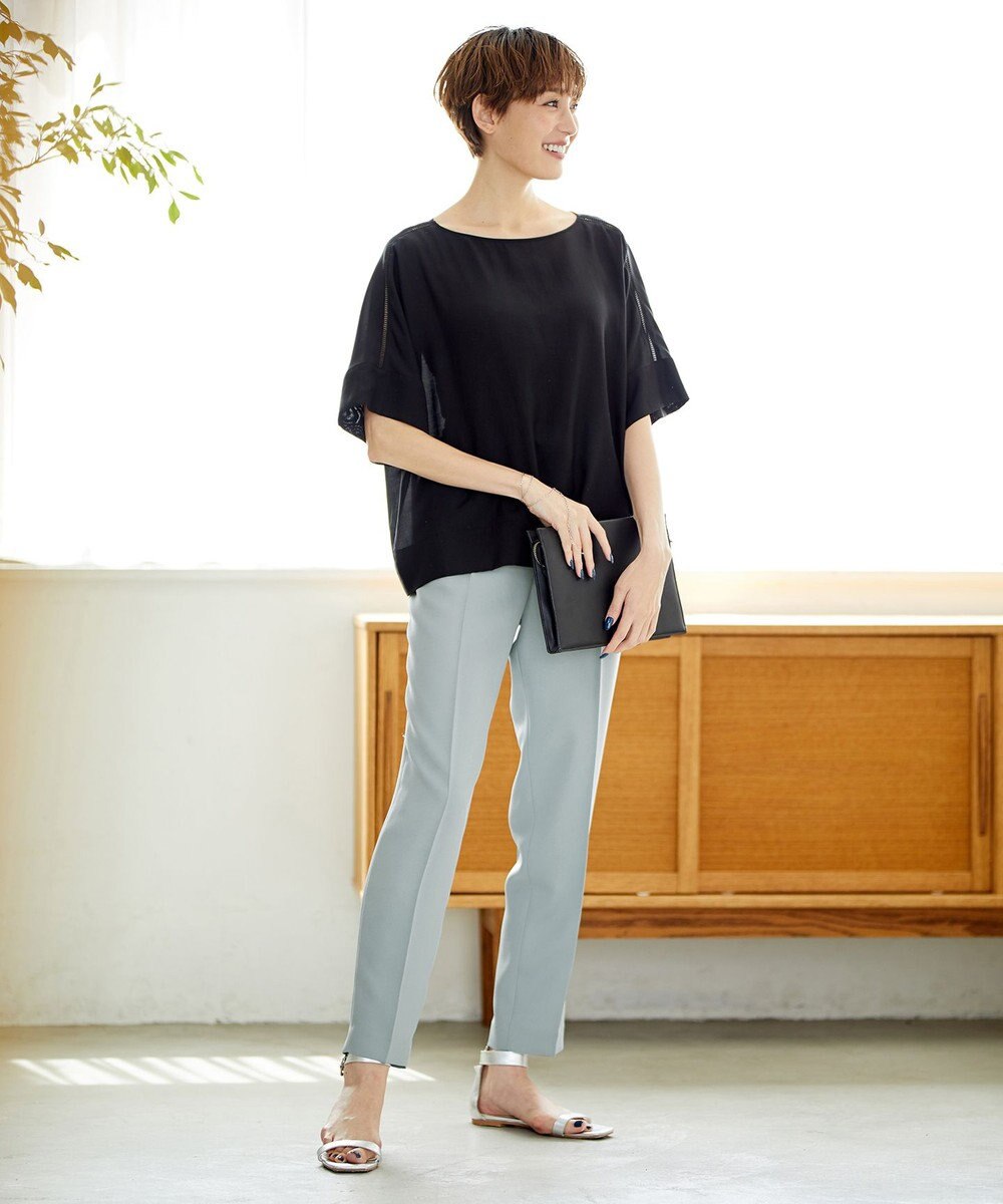 ICB L 【新色追加・洗える】 FluidBackSatin ドロストパンツ 