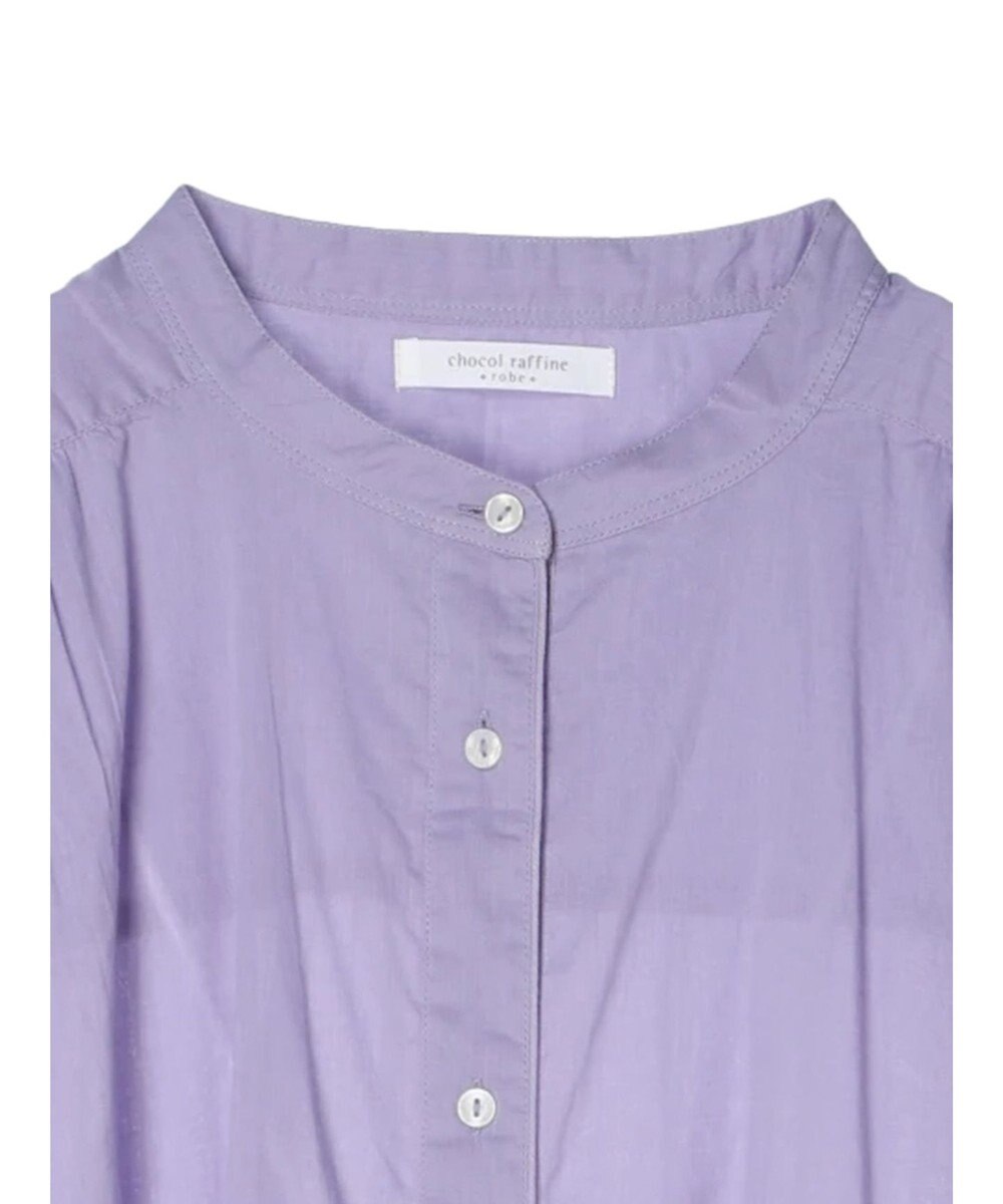 Green Parks インド綿　パイピングバンドカラーシャツチュニック 