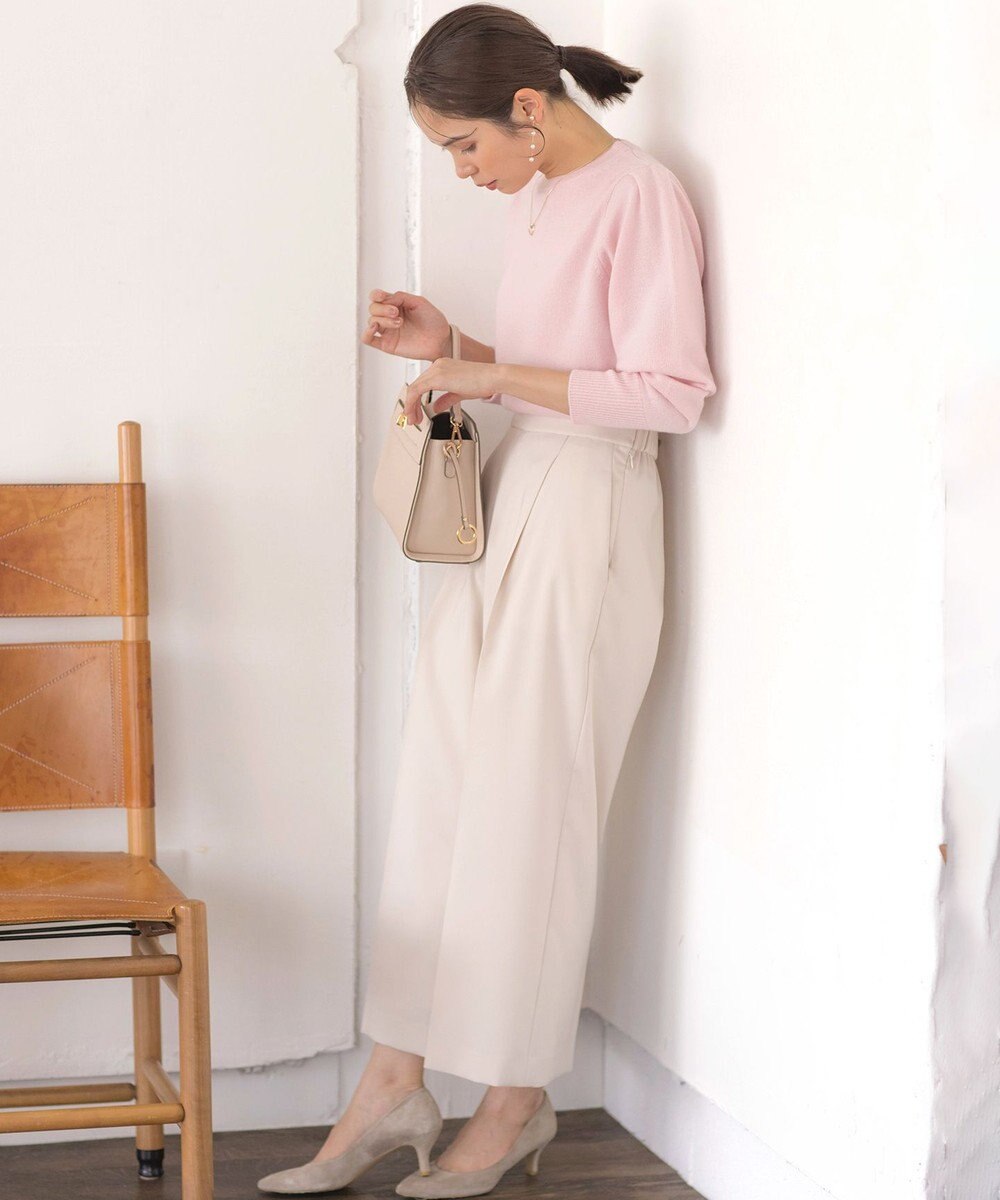 組曲 L 【アンサンブル対応可】ピュアカシミヤクロップド丈ニット 