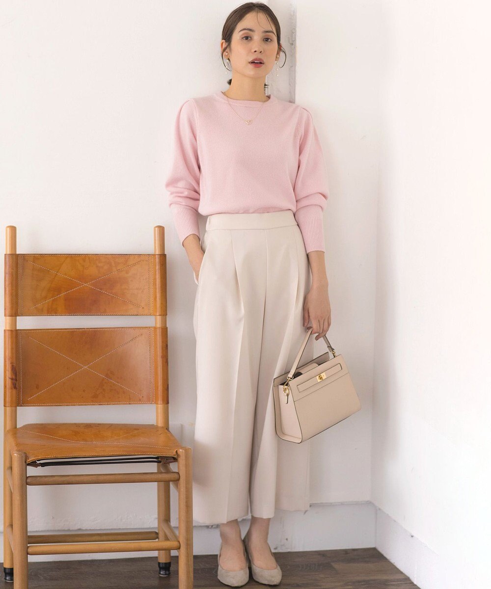 組曲 L 【アンサンブル対応可】ピュアカシミヤクロップド丈ニット 