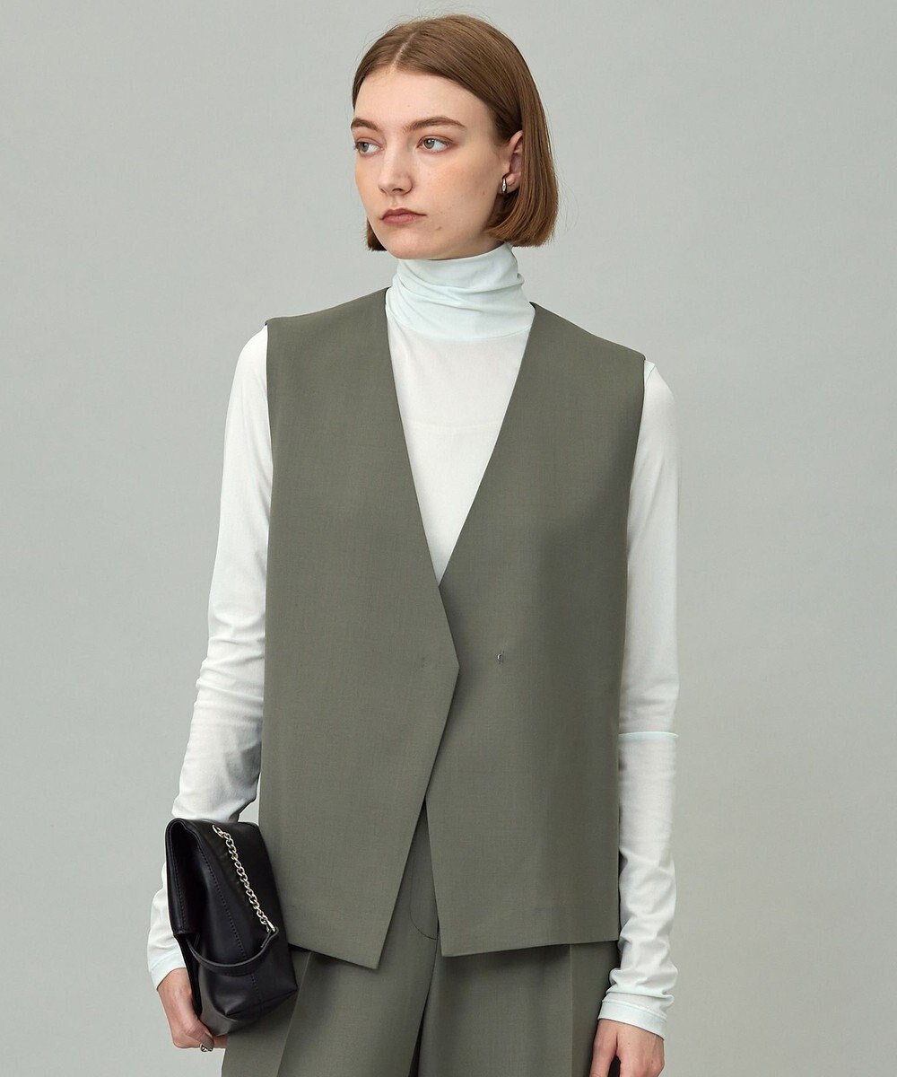 ICB 【洗える】 パウダリーチュール ハイネックトップス 