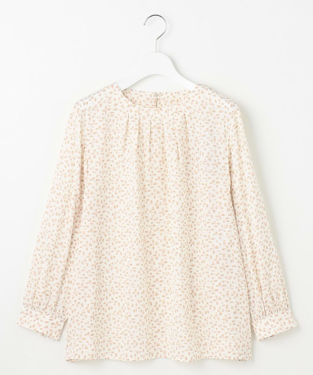 自由区 L 【カタログ掲載・セットアップ対応・洗える】ジオメトリックフラワードットプリント ブラウス 