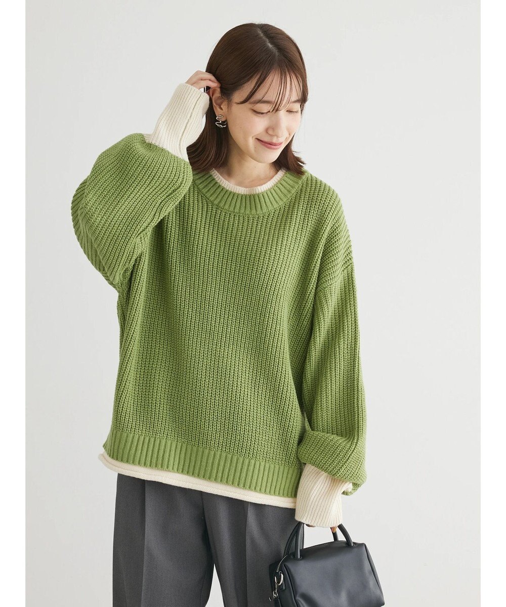 Green Parks ・Ｐｅｔｉｔ　Ｆｌｅｕｒ　レイヤード風ハイショクニット 