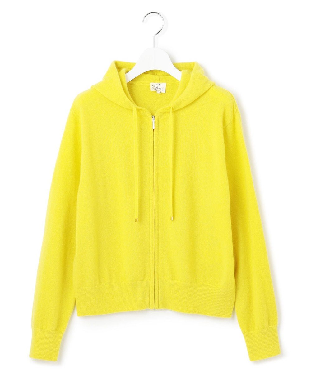 23区 L 【見上愛さん着用/洗える】ピュアカシミヤ ジップアップ ニット パーカー 