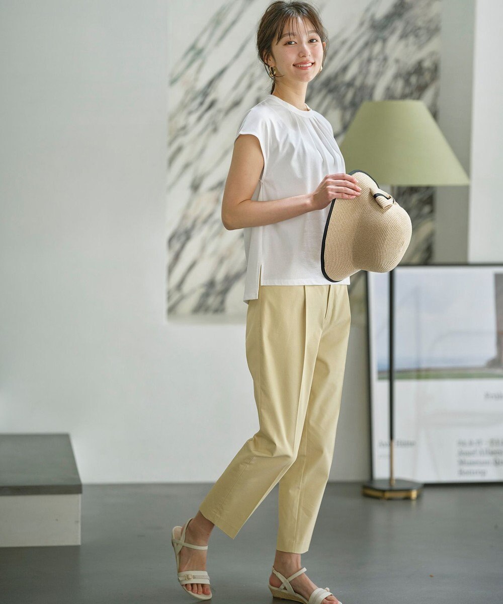 ANY SIS 【接触冷感・UVカット・撥水】クールタッチテーパード パンツ 