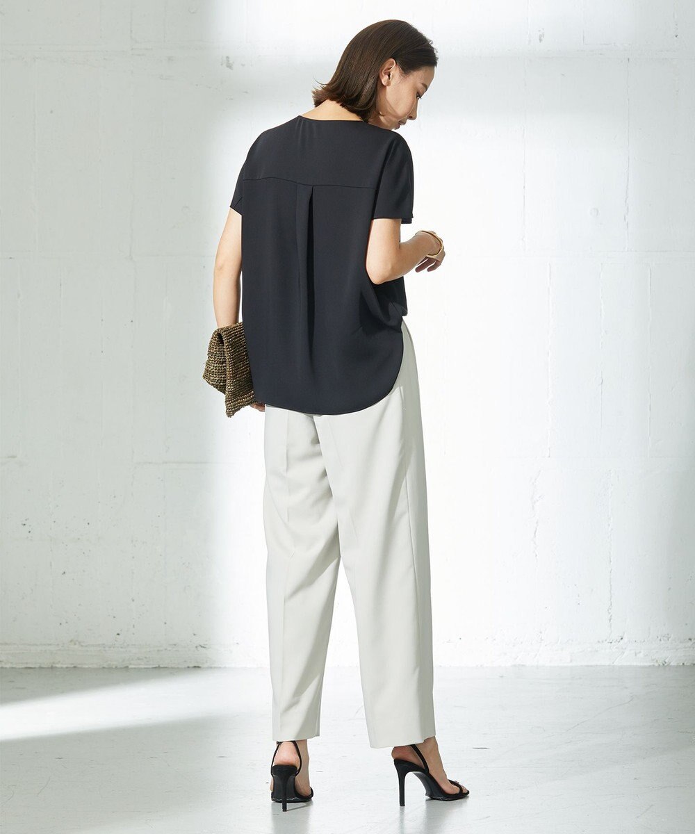 ICB 【洗える】 LinenLikeOx ワイドストレートパンツ 