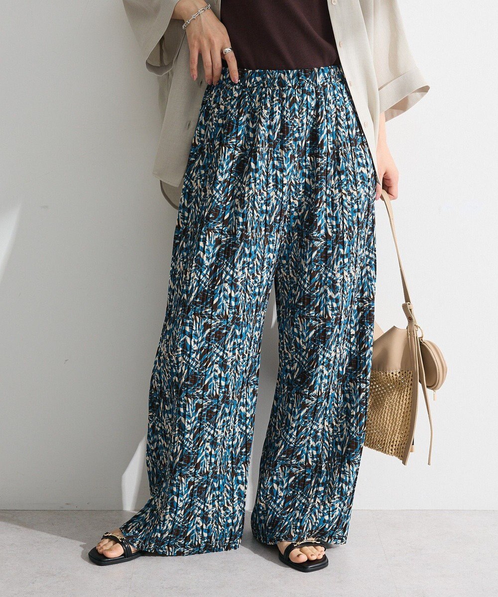 Green Parks セルフカットプリーツ柄パンツ 