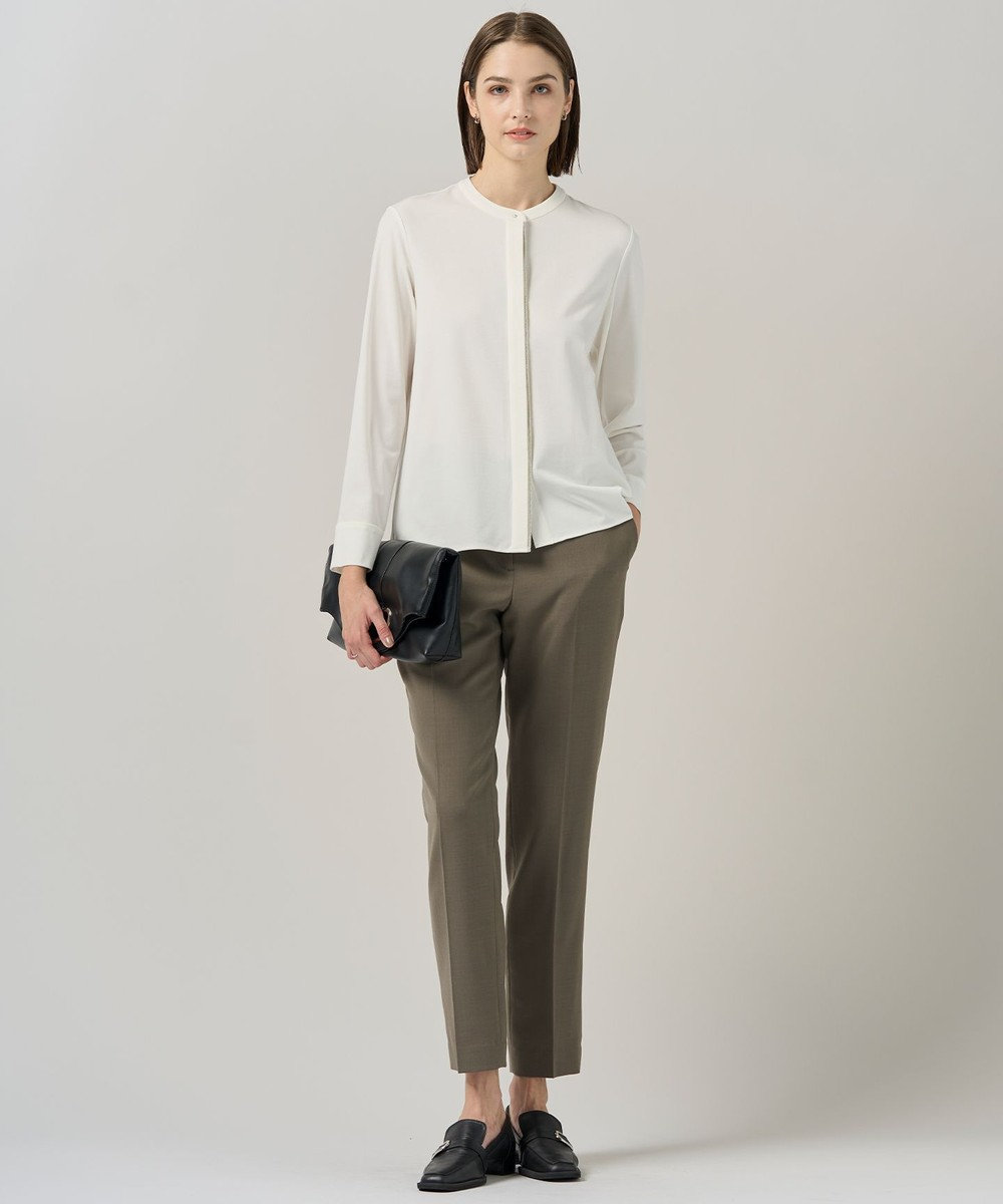 ICB 【洗える】 コンパクトモクロディ バンドカラーカットソー 