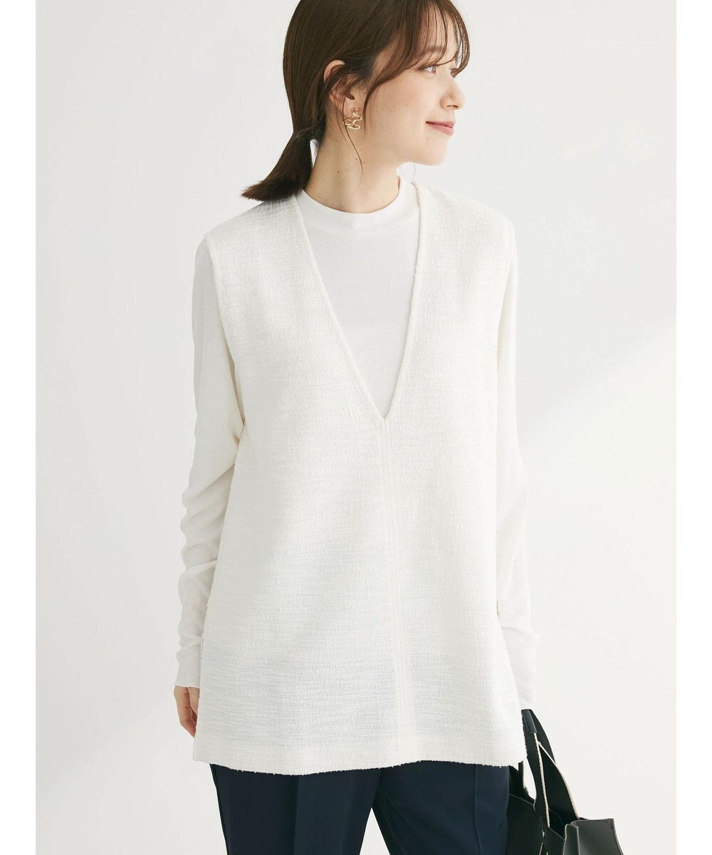 Green Parks ＳＥＴ２点　カットツイードベスト＋プルオーバー 