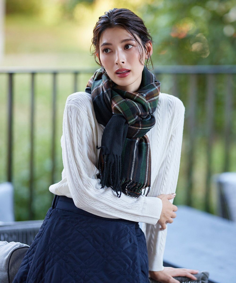 Tiaclasse 【安田美沙子さん着用】ウール混チェックマフラー 