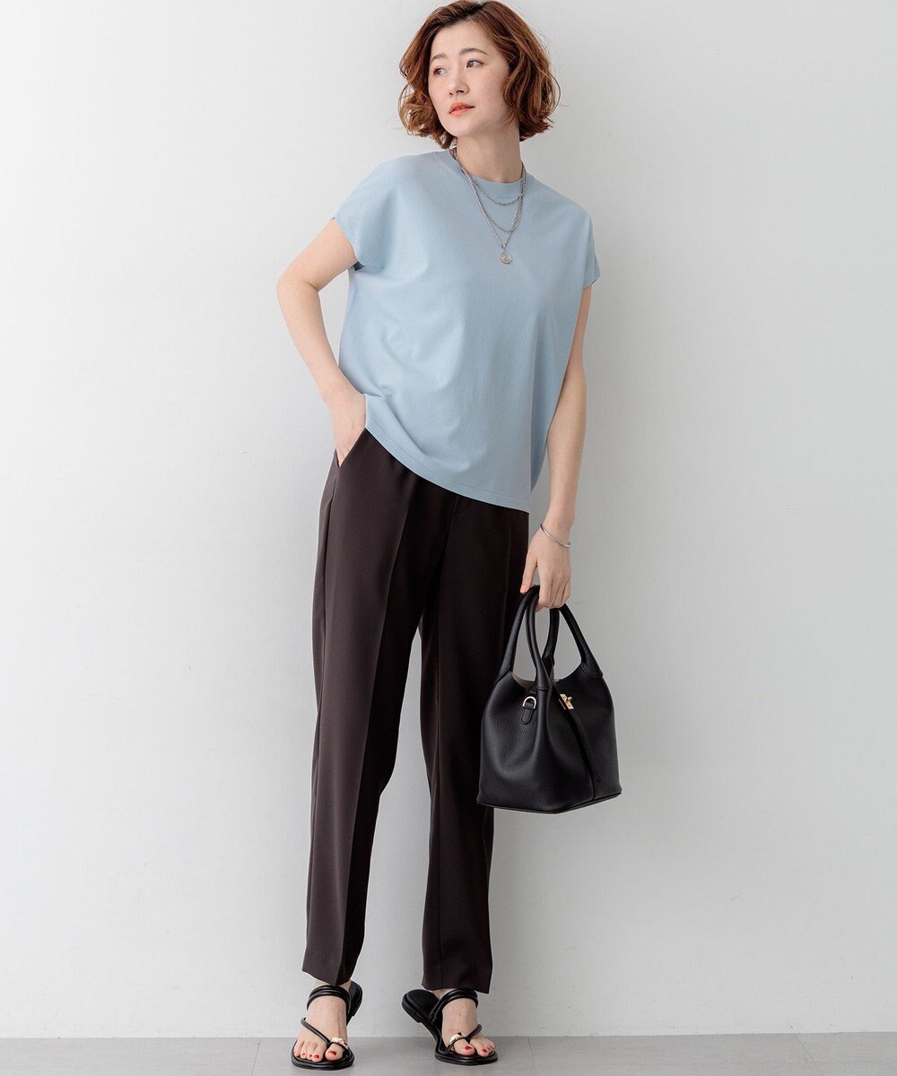 23区 S 【Oggi7月号掲載/吸水速乾/接触冷感/UVカット】ストレッチジョーゼット テーパード パンツ 