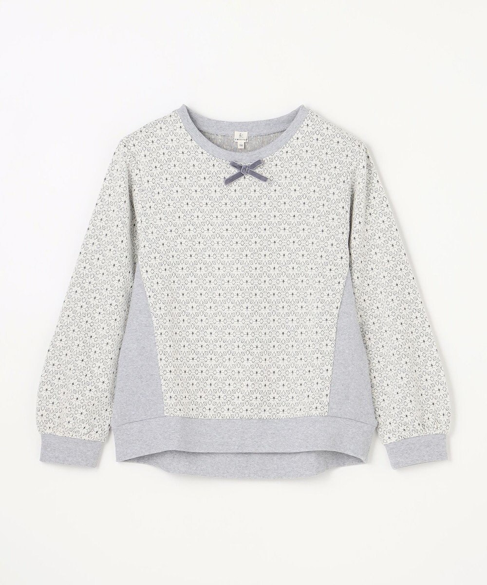 組曲 KIDS 【150-160㎝】 フロストフラワージャガード トレーナー 