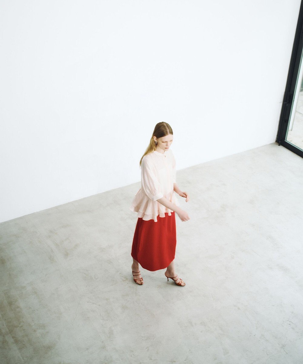 #Newans 【洗える】ダブルフリルヘムシアーシャツ 