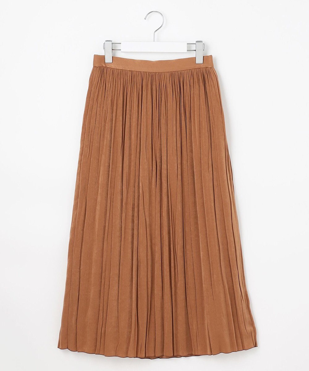 J.PRESS LADIES L 【洗える】マロンサテン ランダムプリーツ スカート 