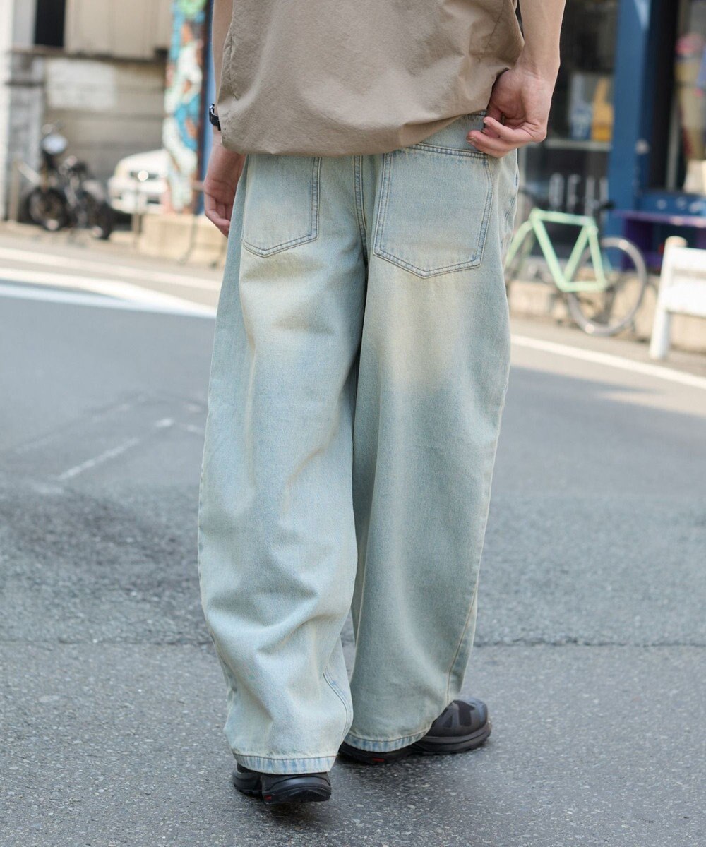 WEGO 【SMLサイズ展開】イージー3Dバレルレッグデニムパンツ 