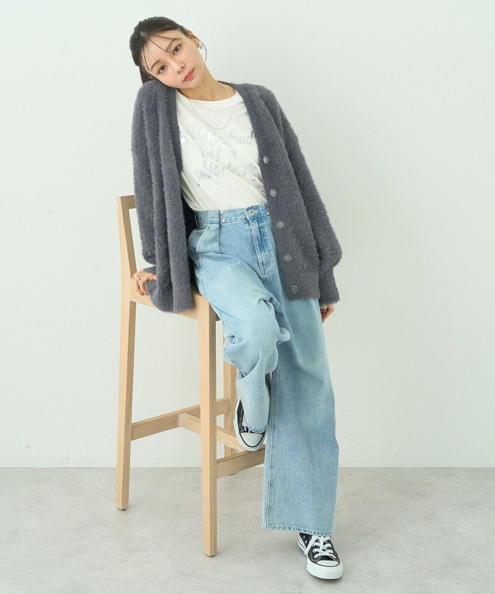 earth music&ecology ロングシャギーカーディガン 