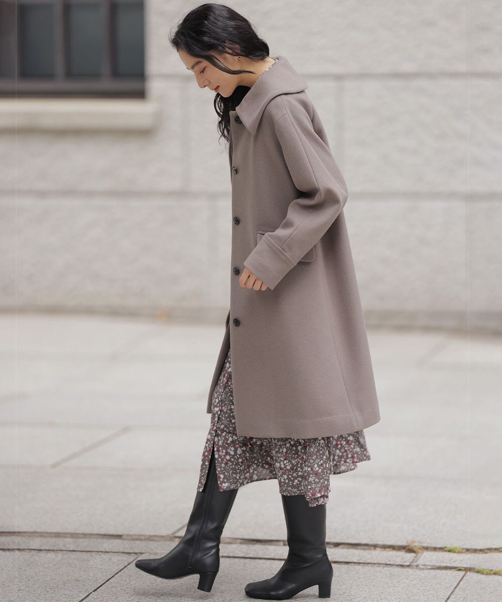 組曲 ウールモッサステンカラー コート 