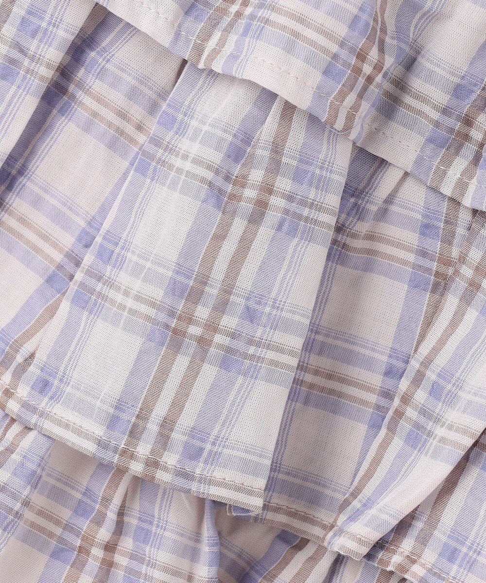 ANY KIDS 【洗濯機可能】ティアード チェックスカパン 