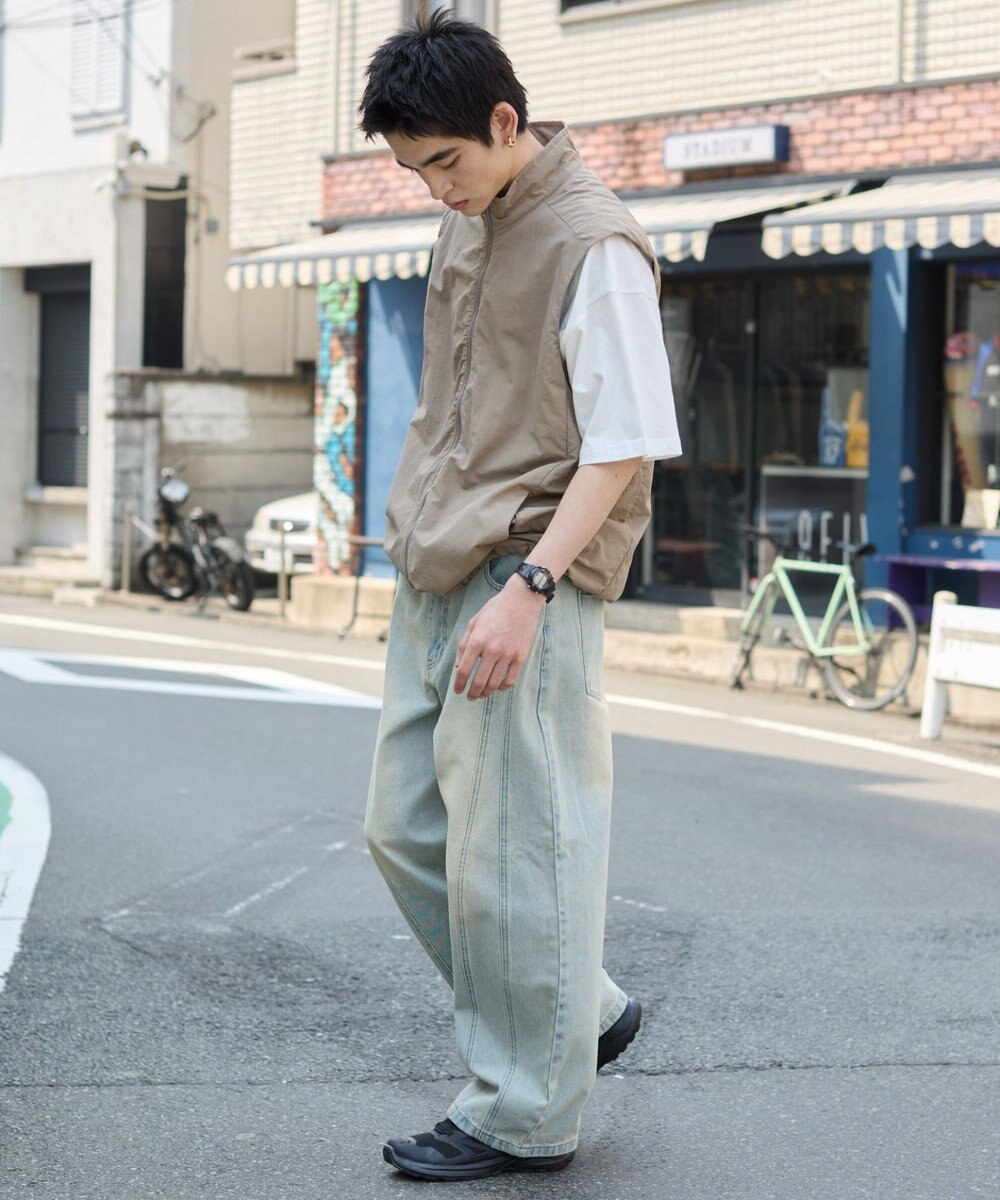 WEGO 【SMLサイズ展開】イージー3Dバレルレッグデニムパンツ 