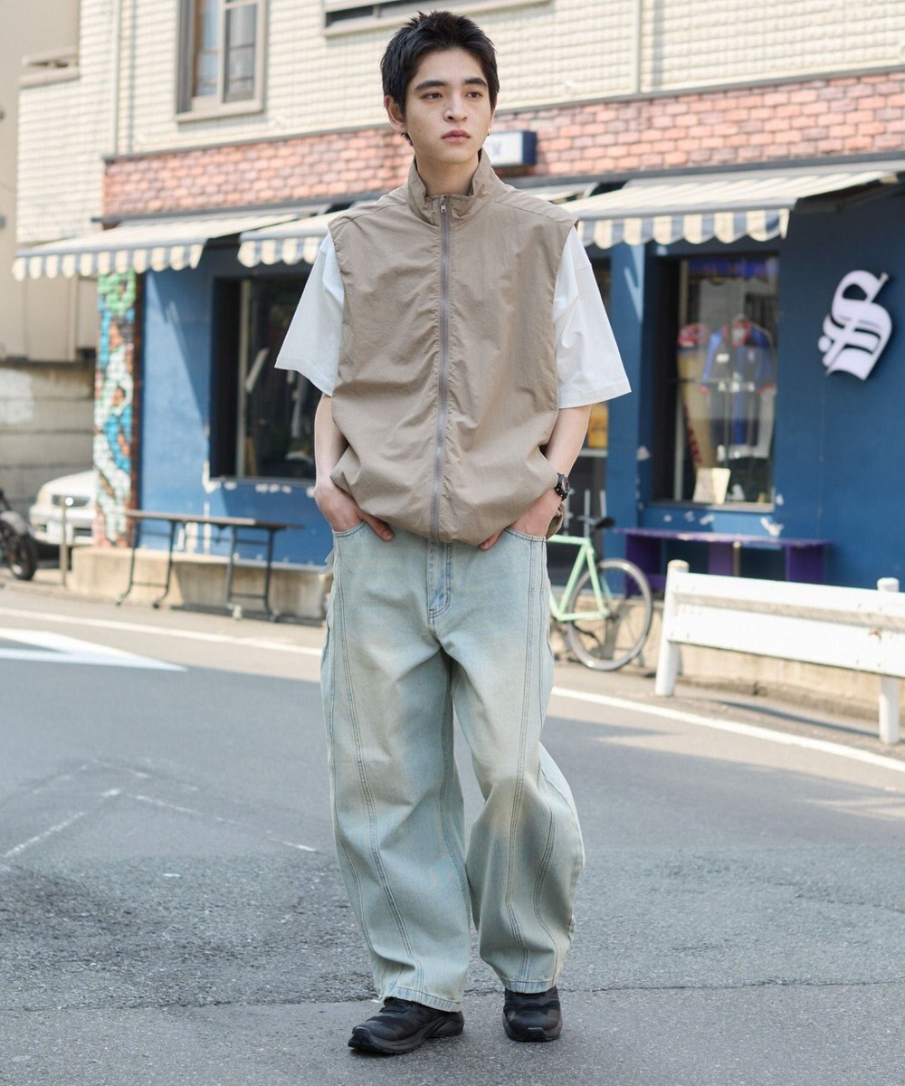 WEGO 【SMLサイズ展開】イージー3Dバレルレッグデニムパンツ 