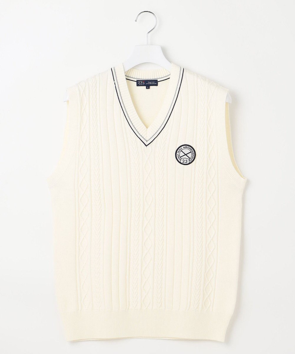 23区GOLF 【MEN】【ウォッシャブル】コットンブレンドニットベスト 