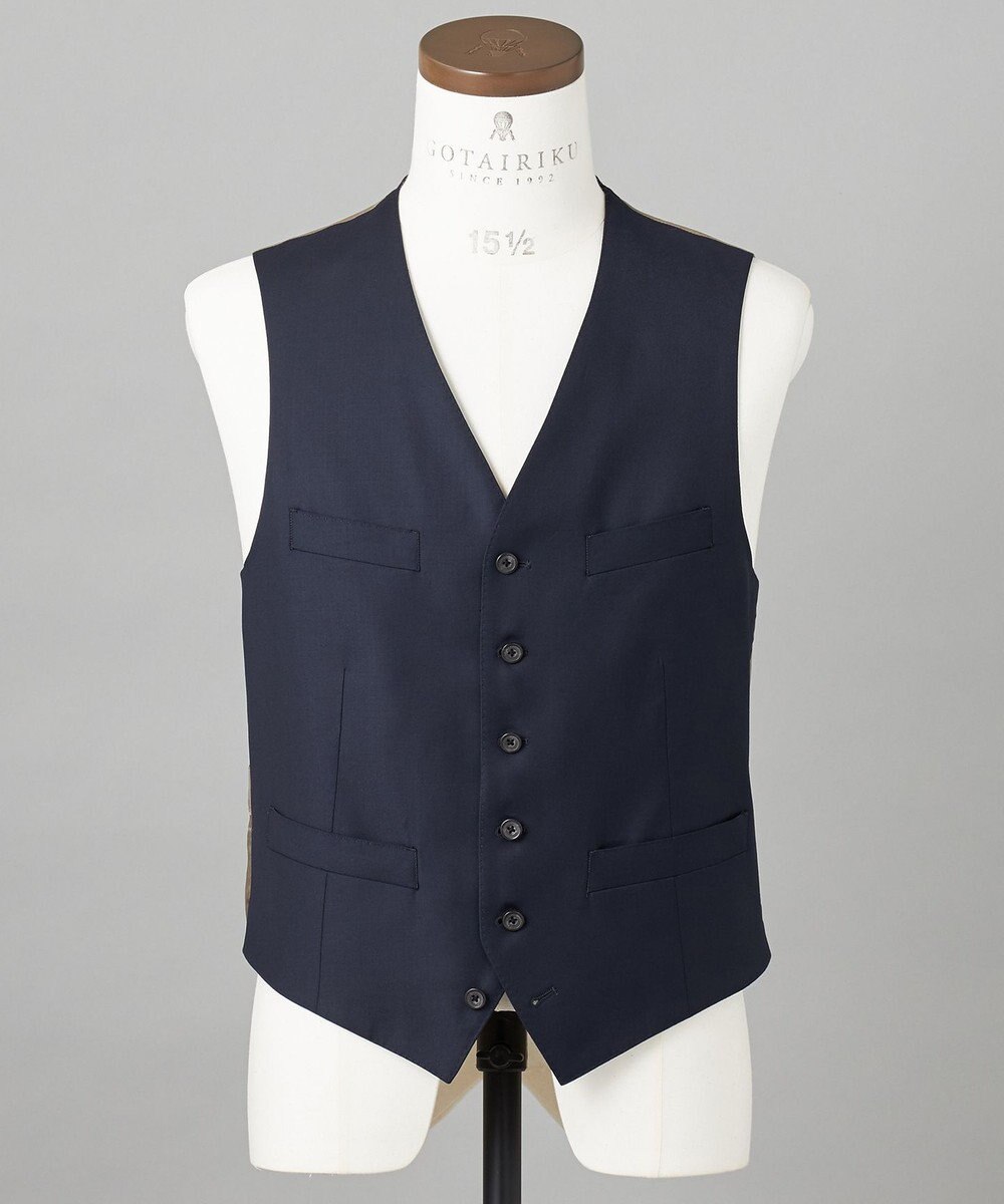 GOTAIRIKU シワになりにくい【御幸毛織/みゆきけおり】Superior160s 3ピーススーツ（ネイビー） 