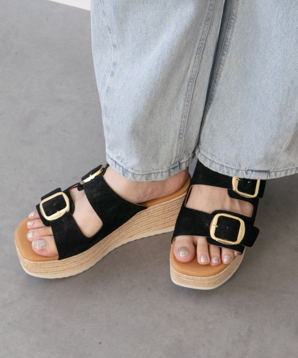 INTER-CHAUSSURES 【Oh my Sandals】ダブルバックル厚底ウエッジサンダル 