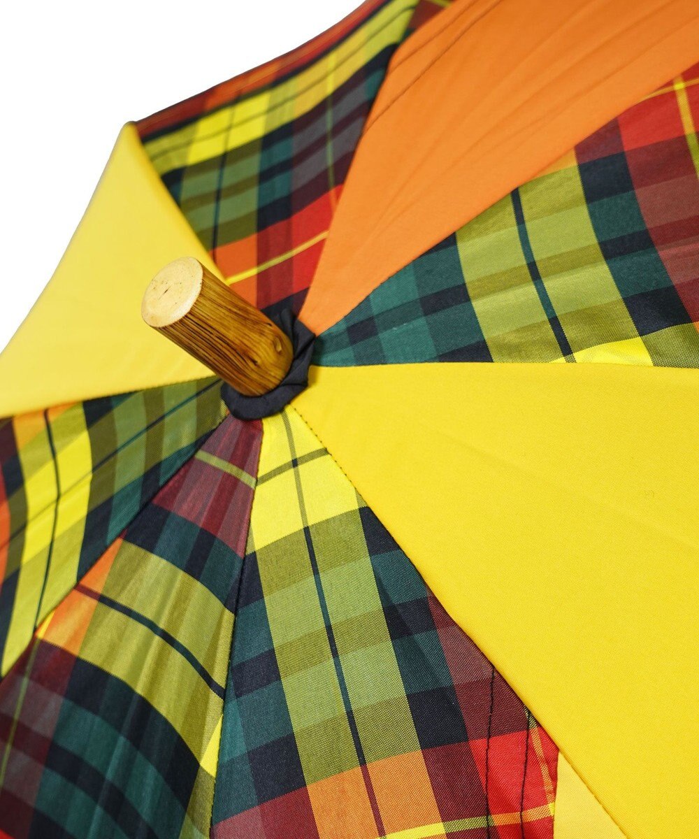 +RING 【UPF50＋】【限定/日本製】晴雨兼用傘（長ショート）YEL-CHK SR430 