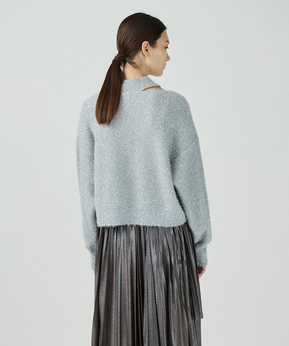 GRACE CONTINENTAL ラメフェザーニットトップ 