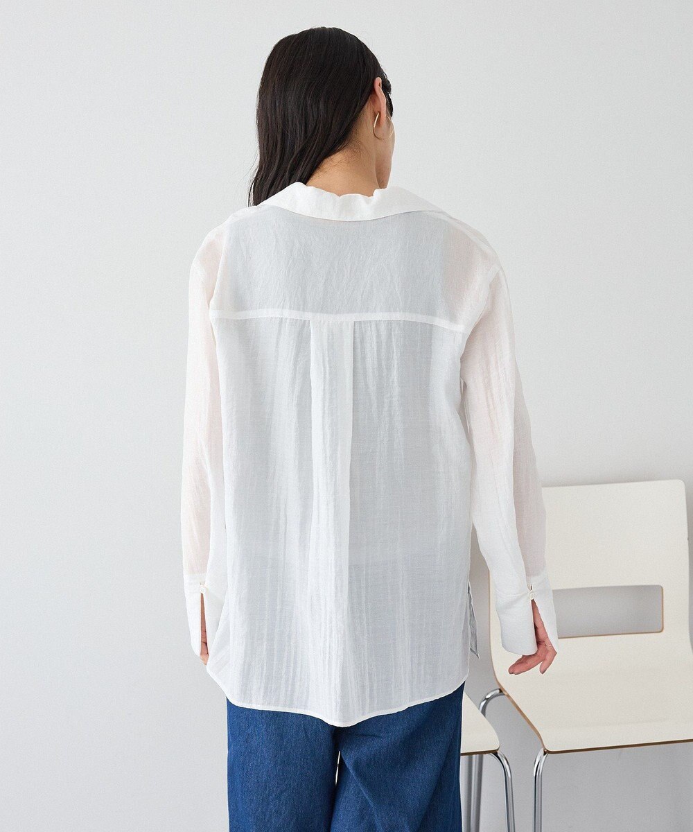 CRAFT STANDARD BOUTIQUE シアーオープンカラーシャツ 