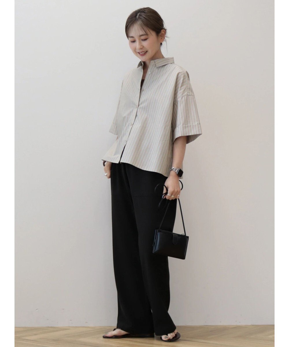 AMERICAN HOLIC イージーケア５分袖バックタックシャツ 