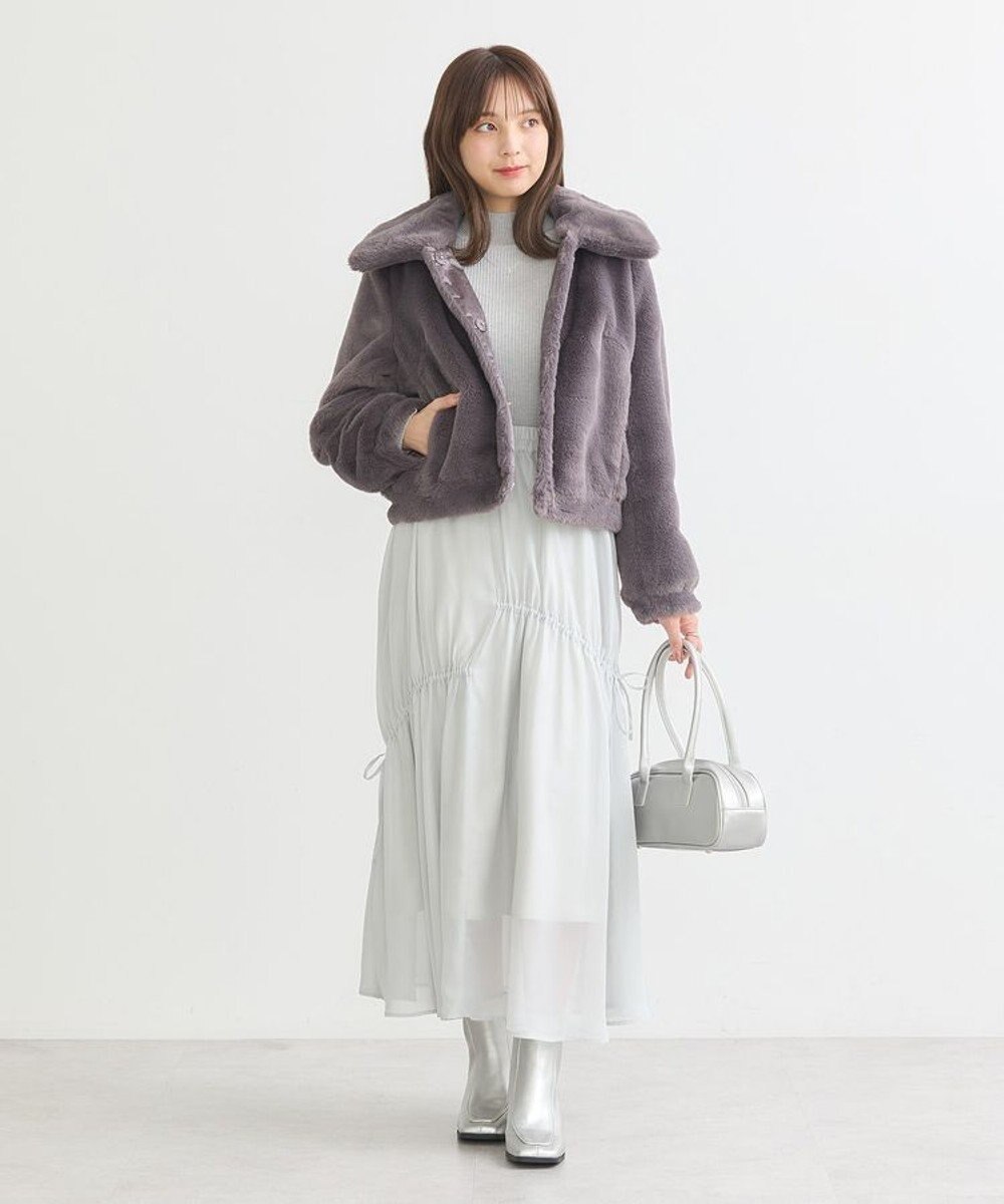 earth music&ecology ファーショートコート 